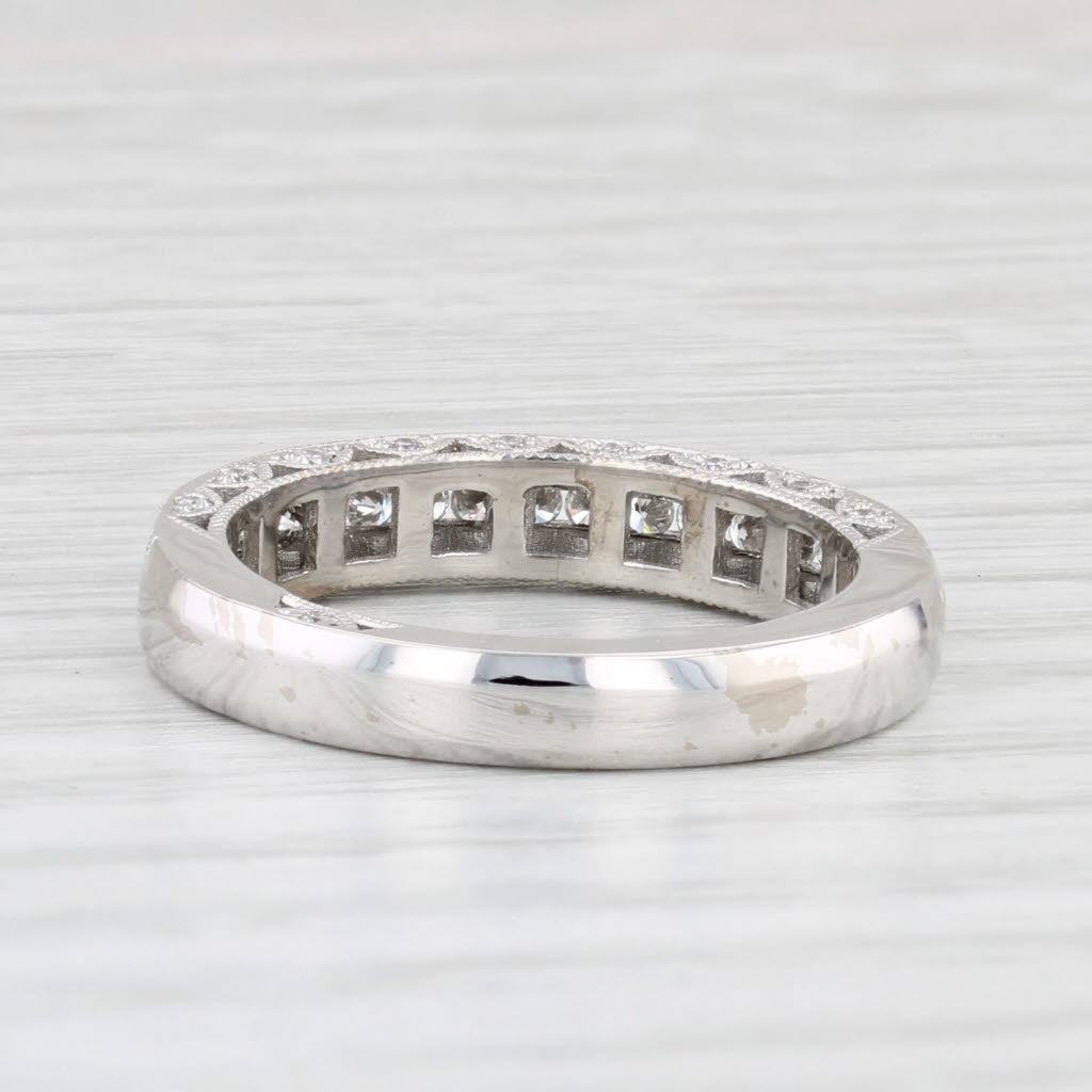 Light Gray New Tacori 0.53ctw Diamond Wedding Band 18k White Gold Size 6.5 Anniversary Ring