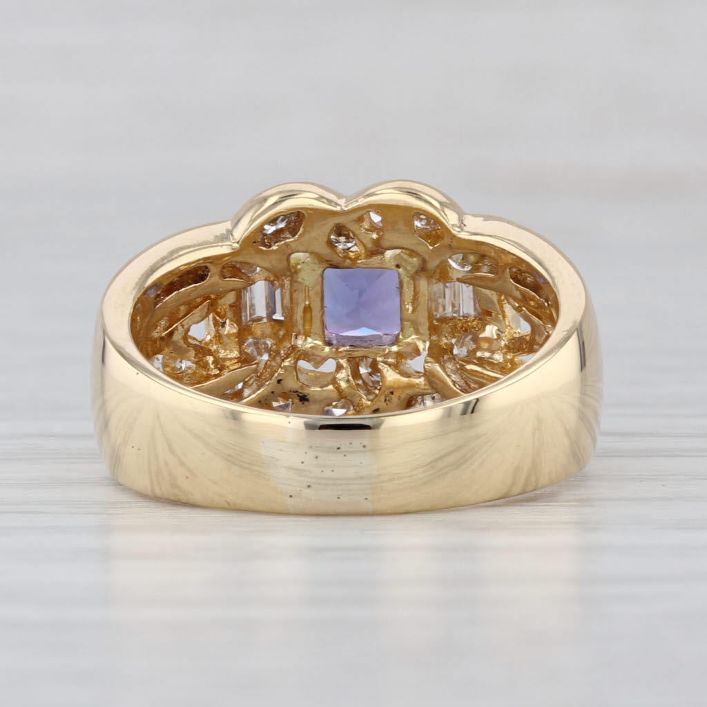 1.80ctw Tanzanite Diamond Knot Ring 18k Yellow Gold Size 8
