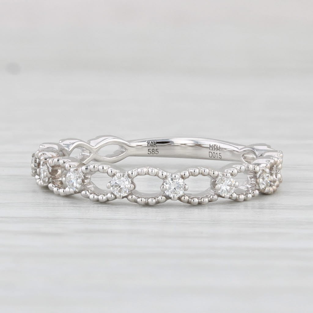 Light Gray New 0.15ctw Diamond Ring 14k White Gold Size 6.5 Band Wedding Stackable