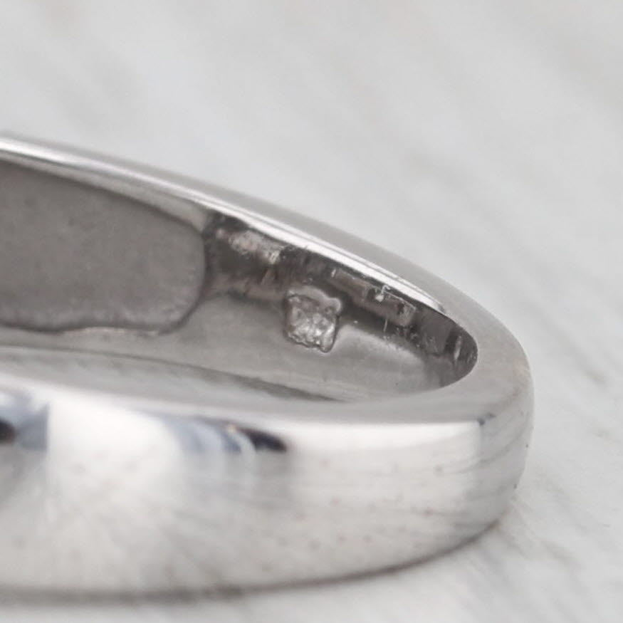 Light Gray 0.55ctw Diamond Halo Engagement Ring 14k White Gold Size 5.5 Cathedral Band