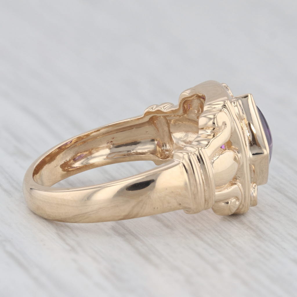 Gray 1.36ctw Amethyst Diamond Ring 14k Yellow Gold Size 7