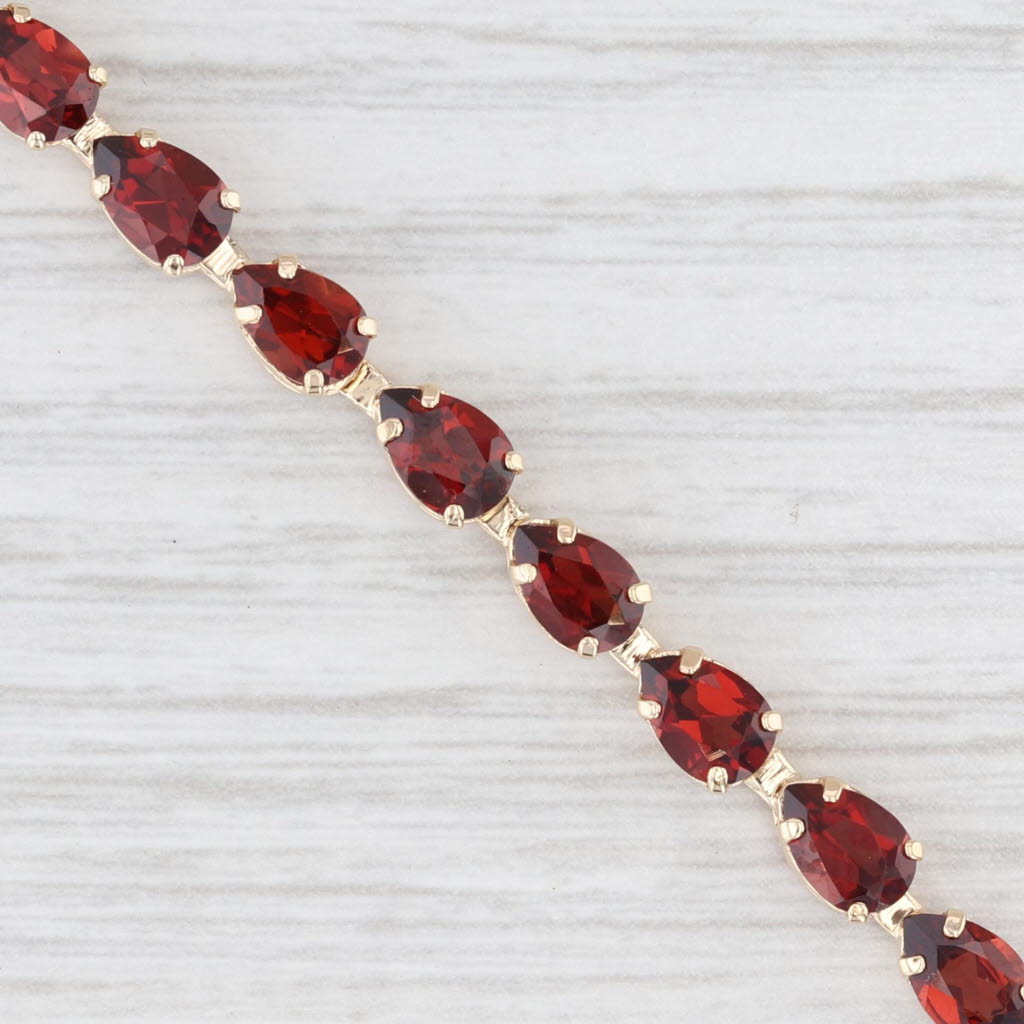 Light Gray 11.70ctw Garnet Tennis Bracelet 14k Yellow Gold 6.25" 4.1mm