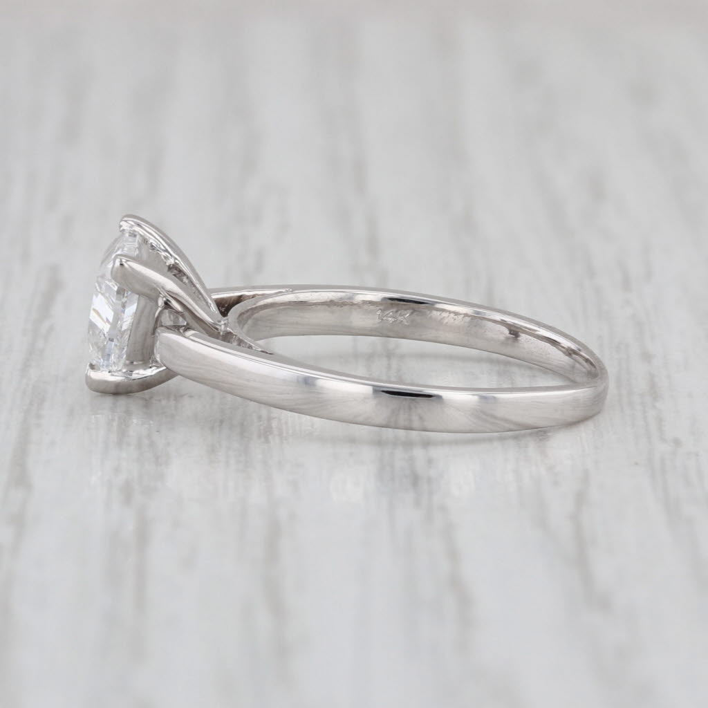 1ct Trillion Diamond Solitaire Engagement Ring 14k White Gold Size 6.75
