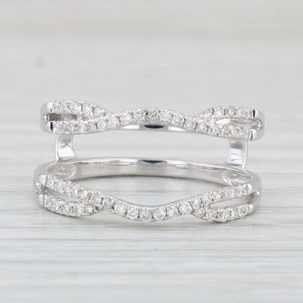 Light Gray 0.30ctw Diamond Ring Jacket Enhancer 10k White Gold Size 7-7.25 Bridal Wedding