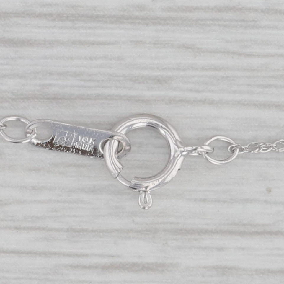 Gray 0.24ctw Blue White Diamond Pendant Necklace 10k White Gold 18" Rope Chain