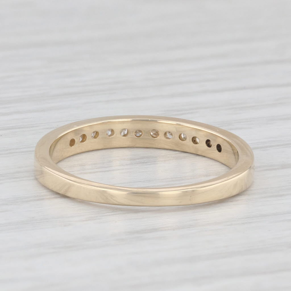 Light Gray 0.24ctw Diamond Wedding Band 14k Yellow Gold Size 6.25 Stackable Band