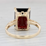 Light Gray 8.90ct Emerald Cut Red Garnet Solitaire Ring 14k Yellow Gold Size 9.75
