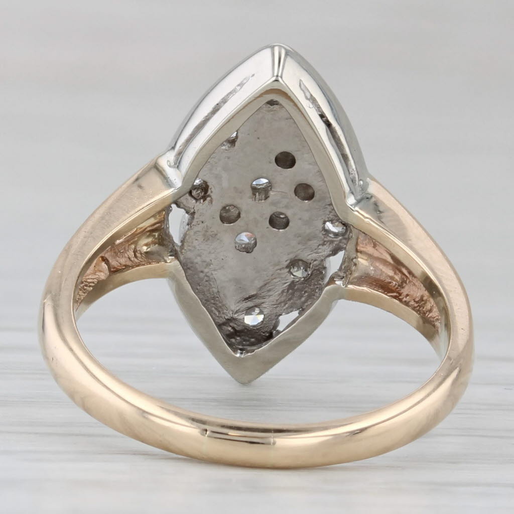 Gray 0.15ctw Diamond Ring 14k White Yellow Gold Size 5.25