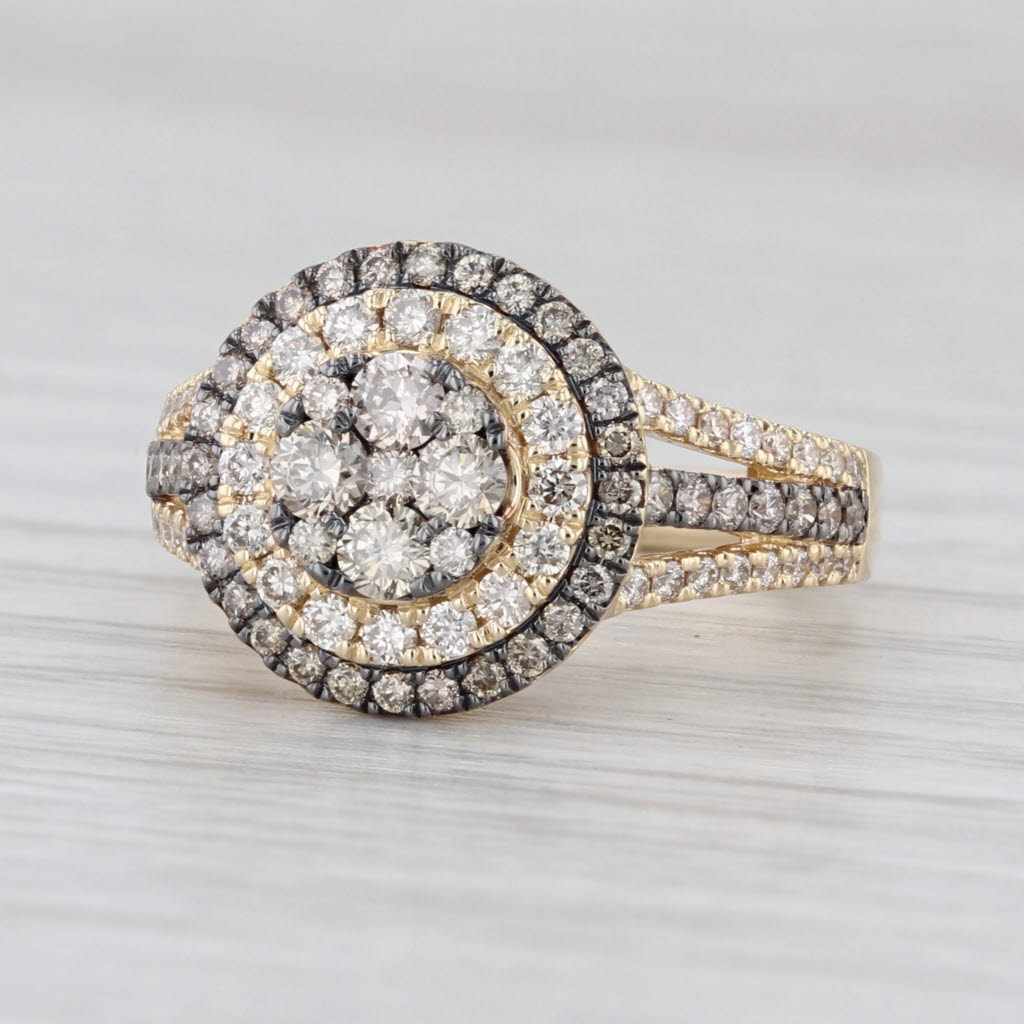 Le Vian 1.13ctw Diamond Cluster Halo Ring 14k Yellow Gold Size 7