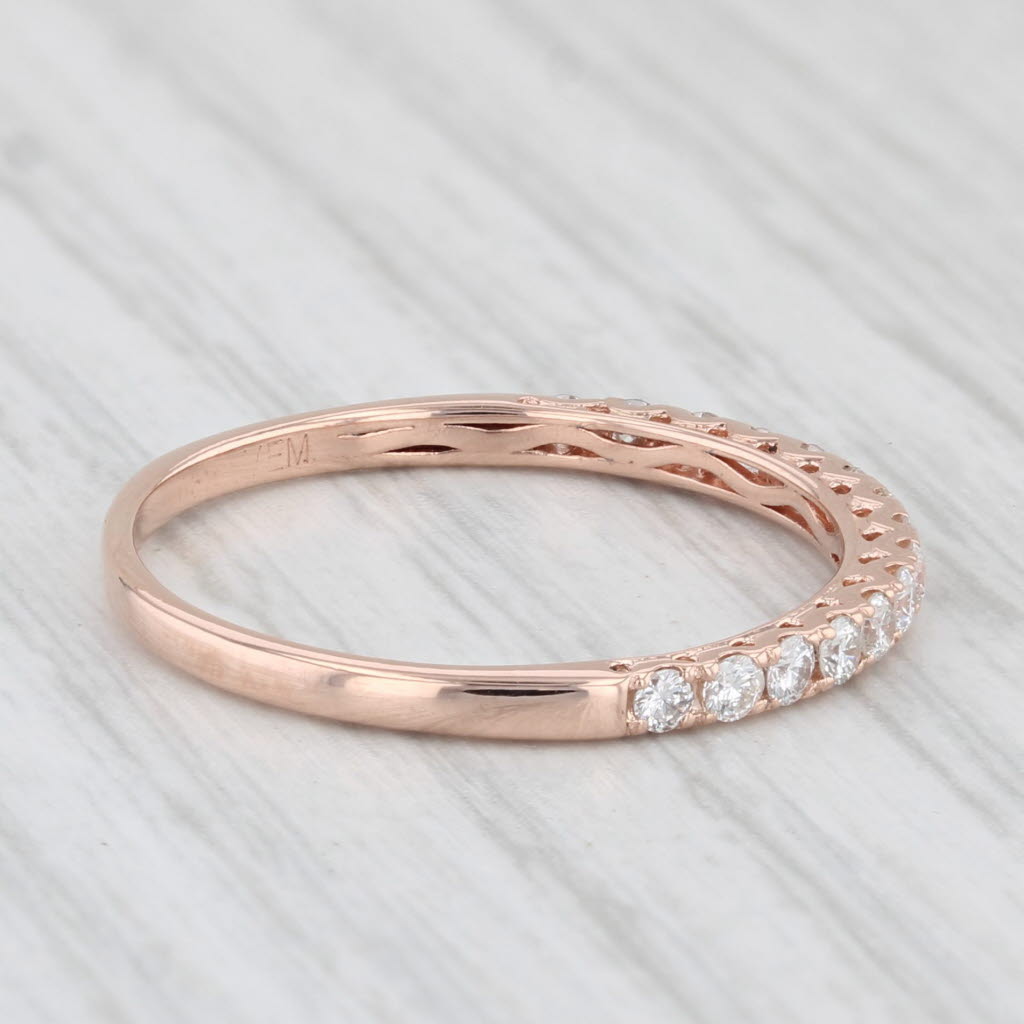 Light Gray 0.33ctw Diamond Band 14k Rose Gold Size 7.5 Stackable Wedding Anniversary Band