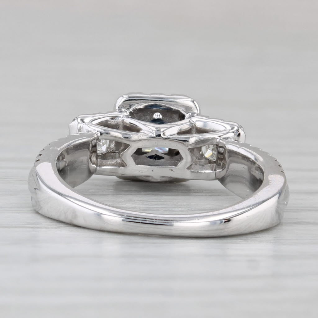 Gray Vera Wang Wish 0.82ctw Diamond Princess Engagement Ring 14k White Gold Size 6.25
