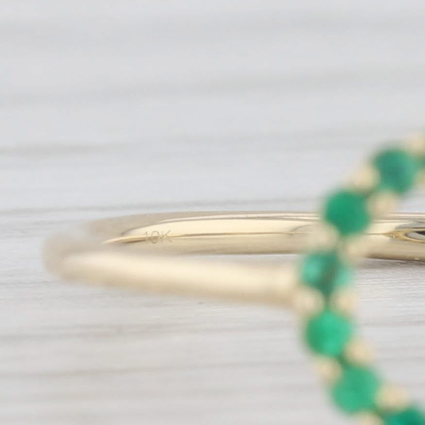 Light Gray New 0.15ctw Emerald Circle Ring 10k Yellow Gold Size 7