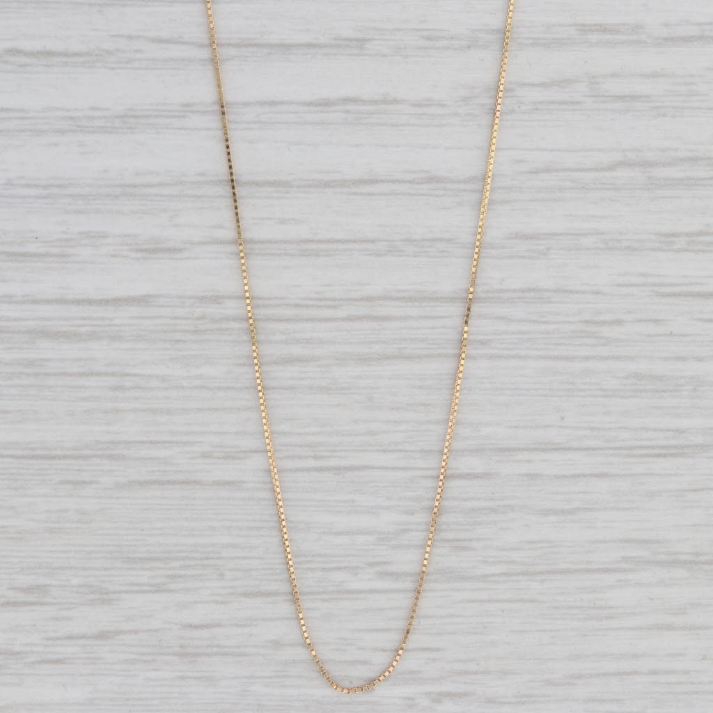 Gray 18" Box Chain Necklace 14k Yellow Gold 0.5mm
