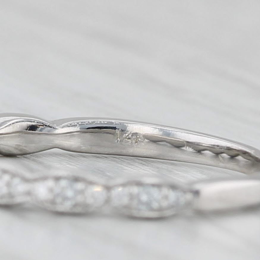 Light Gray 0.20ctw Diamond Wedding Ring 14k White Gold Stackable Band Size 5.5