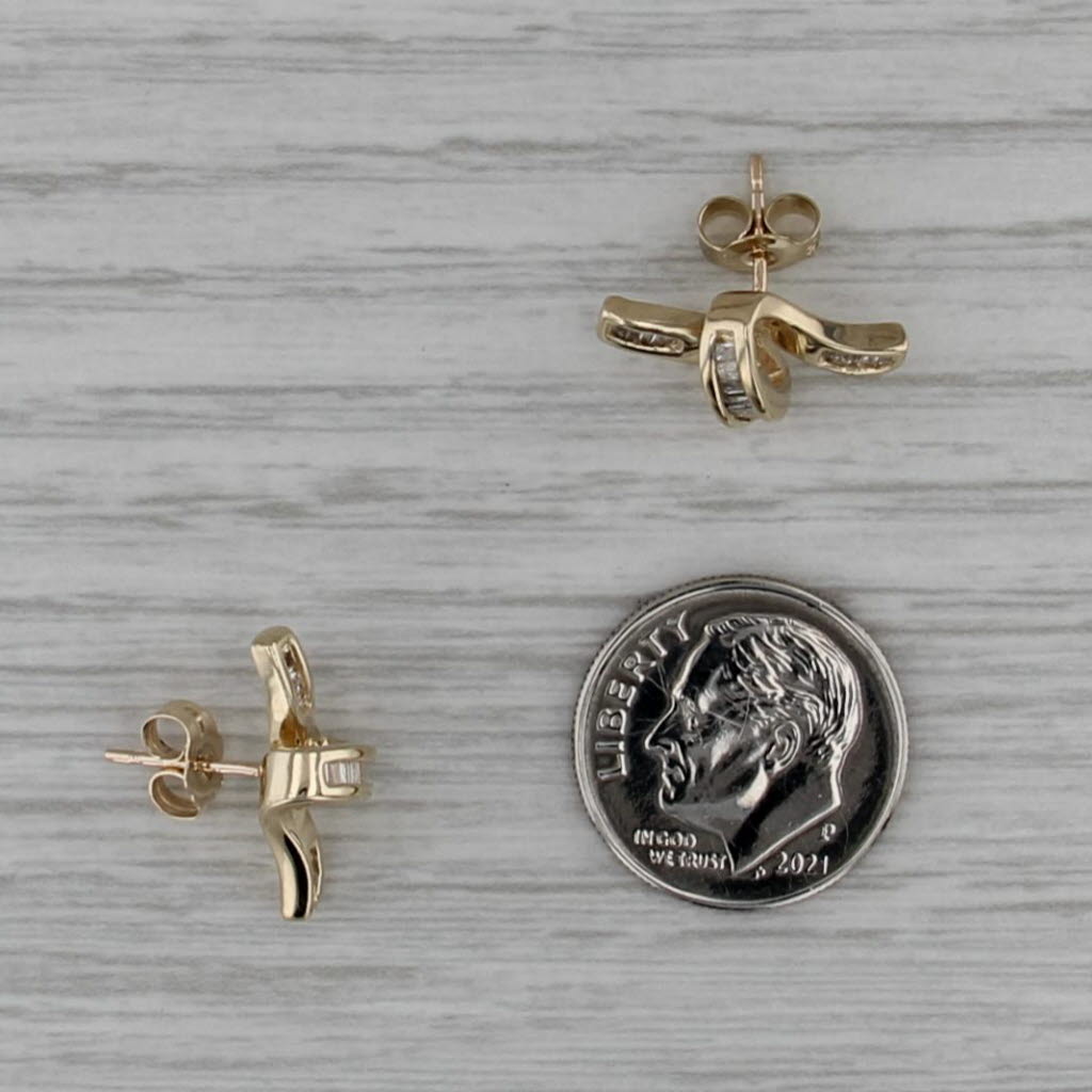 0.60ctw Diamond Knot Stud Earrings 14k Yellow Gold Studs