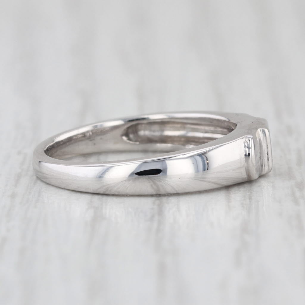 0.20ctw Princess Solitaire Wedding Band Stackable Ring Size 6.5 18k White Gold