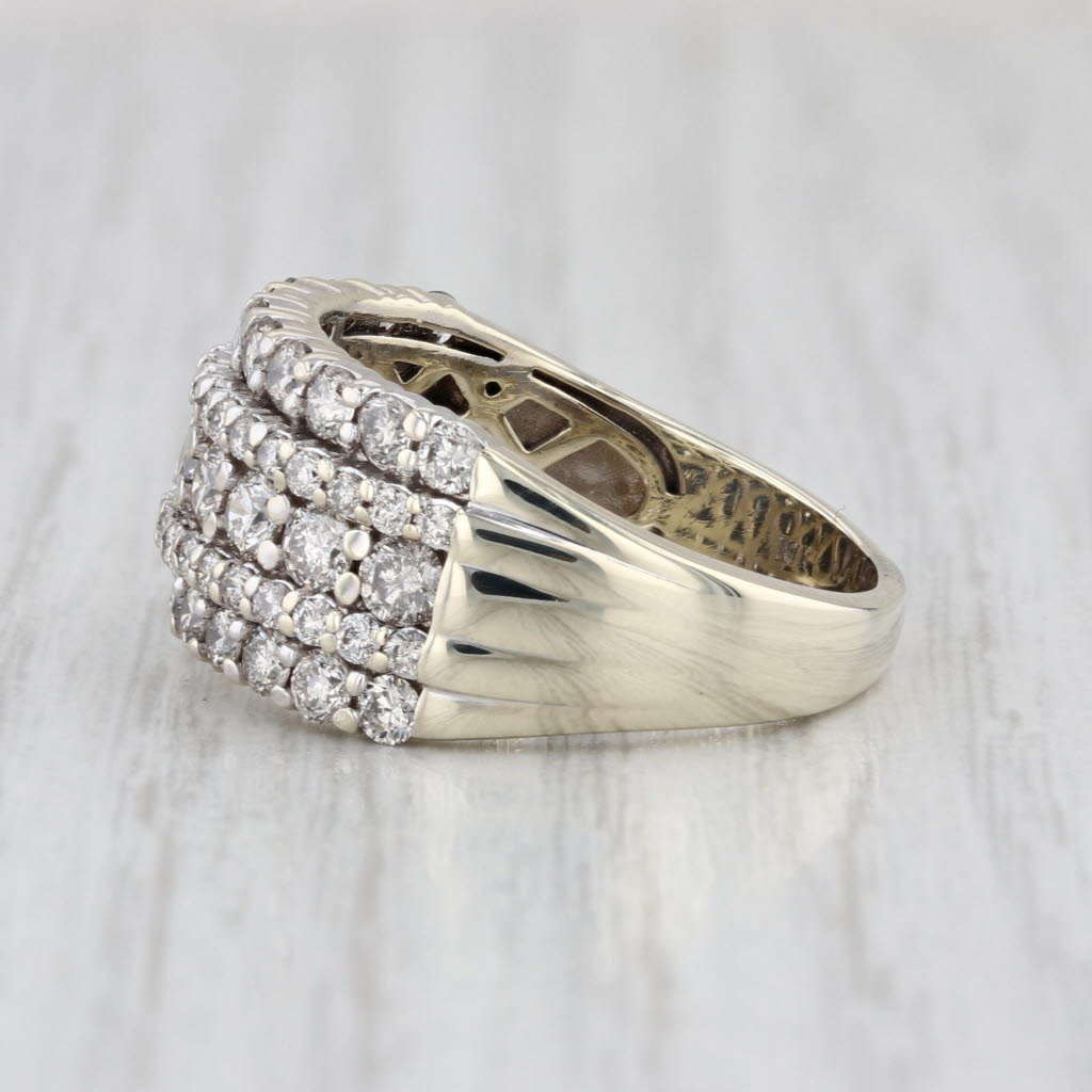 1.81ctw Diamond Multiband Ring 10k Yellow Gold Size 8 Anniversary Wedding