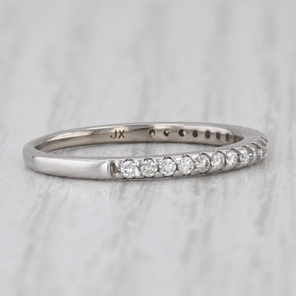0.32ctw Diamond Wedding Band 14k White Gold Stackable Anniversary Ring Size 6.5