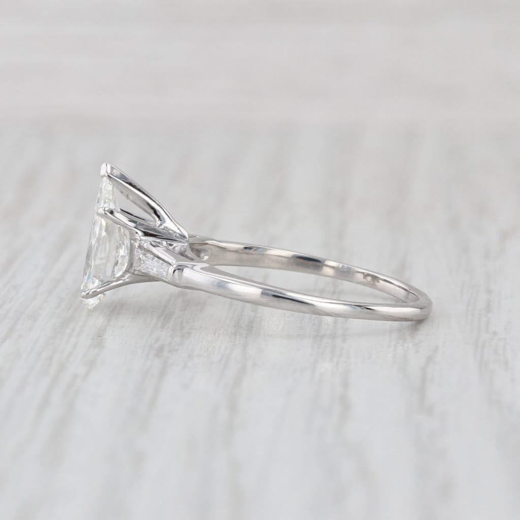 1.81ctw Pear Diamond Engagement Ring 14k-18k White Gold Size 8.75 GIA