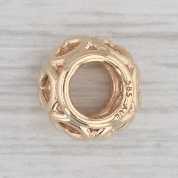 Gray Authentic Pandora Intertwined Charm 750452 14k Yellow Gold Retired Bead