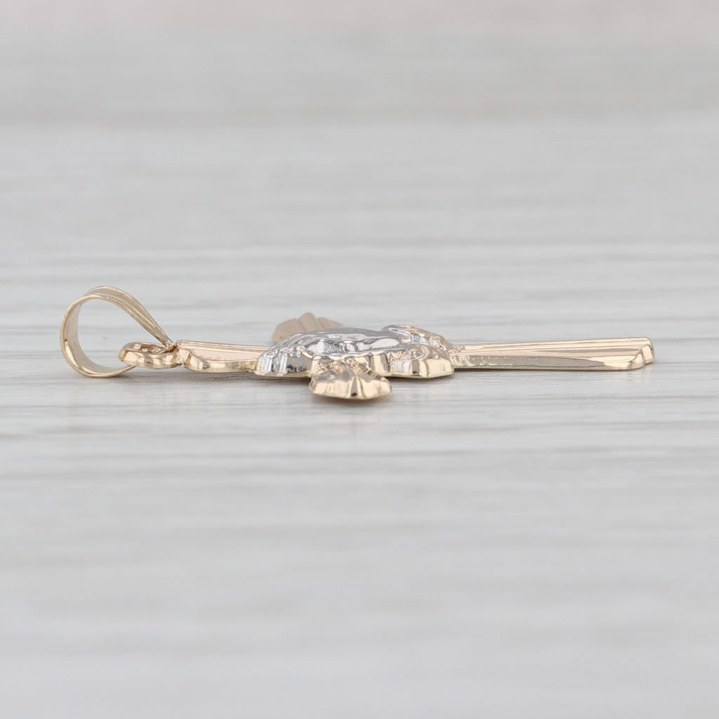 New Cross Prayer Hands Pendant 14k Yellow White Gold Religious Jewelry