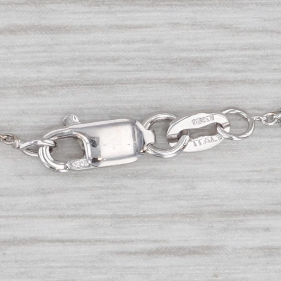 Light Gray 0.12ctw Diamond Small Cross Pendant Necklace 18k White Gold 16.25" Rope Chain