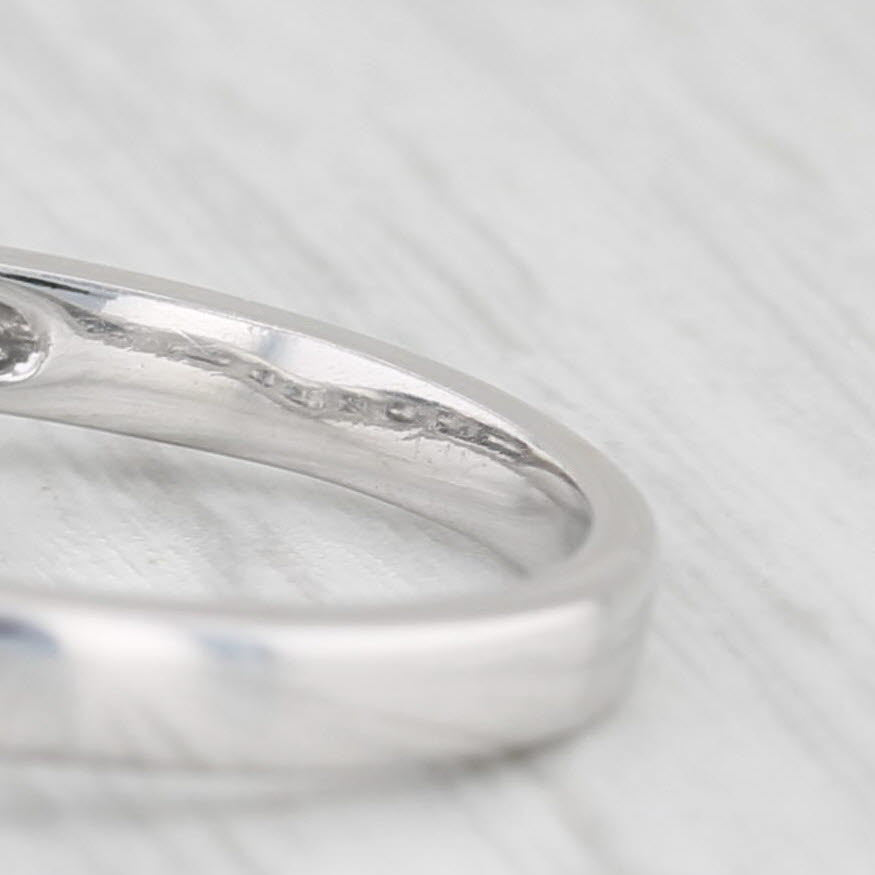 Light Gray 0.60ctw Contoured Diamond Wedding Band 14k White Gold Size 7 Stackable Ring