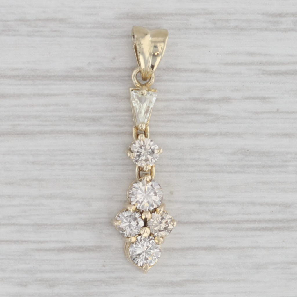 Gray 0.68ctw Diamond Cluster Journey Pendant 14k Yellow Gold