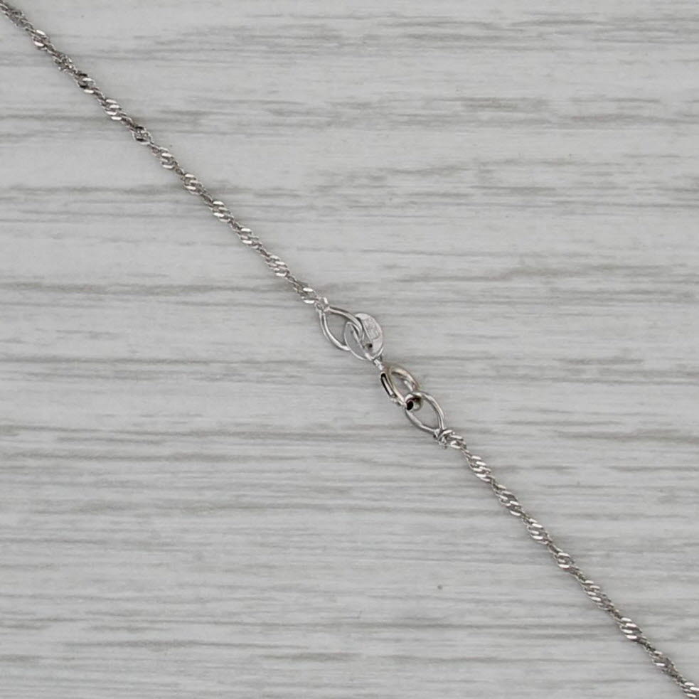 20" 1.2mm Singapore Chain Necklace 14k White Gold Italian