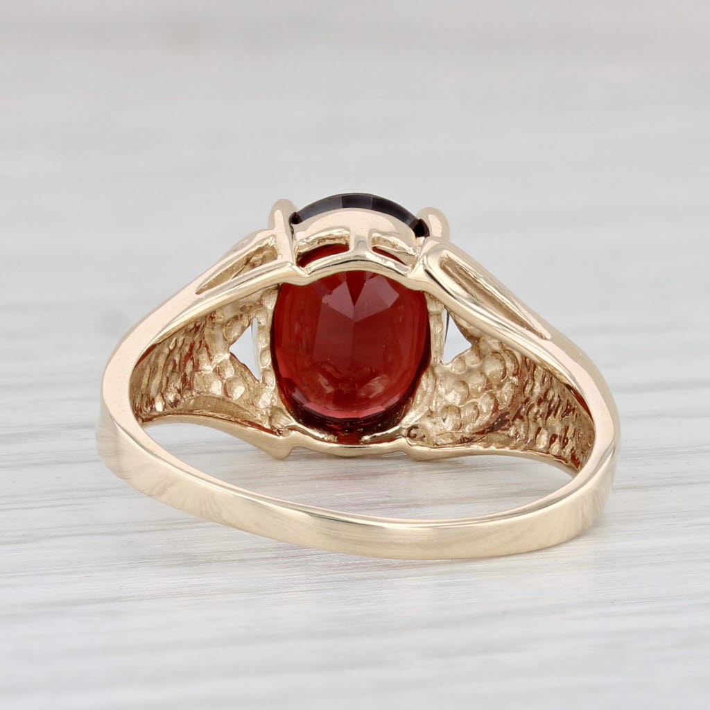 Light Gray 3ctw Garnet Ring 10k Yellow Gold Size 8 Oval Solitaire