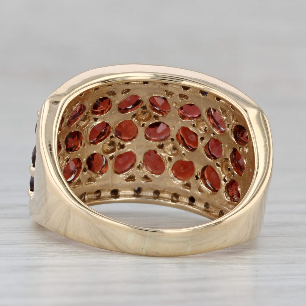 Gray 4.94ctw Garnet Diamond Cluster Ring 10k Yellow Gold Size 10 Cocktail