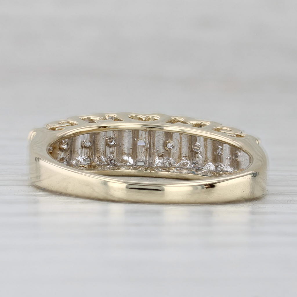 Gray 0.16ctw Diamond MOM Ring 10k Yellow Gold Stackable Band Size 7