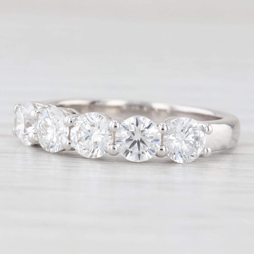 Light Gray New 1.56ctw Lab Grown Diamond Wedding Band 14k White Gold Stackable Ring Sz 6.5