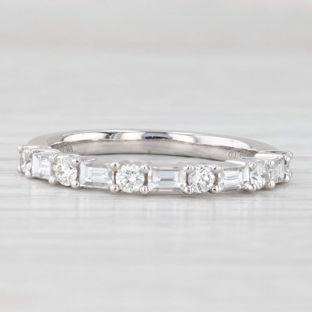 Light Gray New 0.63ctw Diamond Wedding Band 14k White Gold Stackable Anniversary Ring 6.5