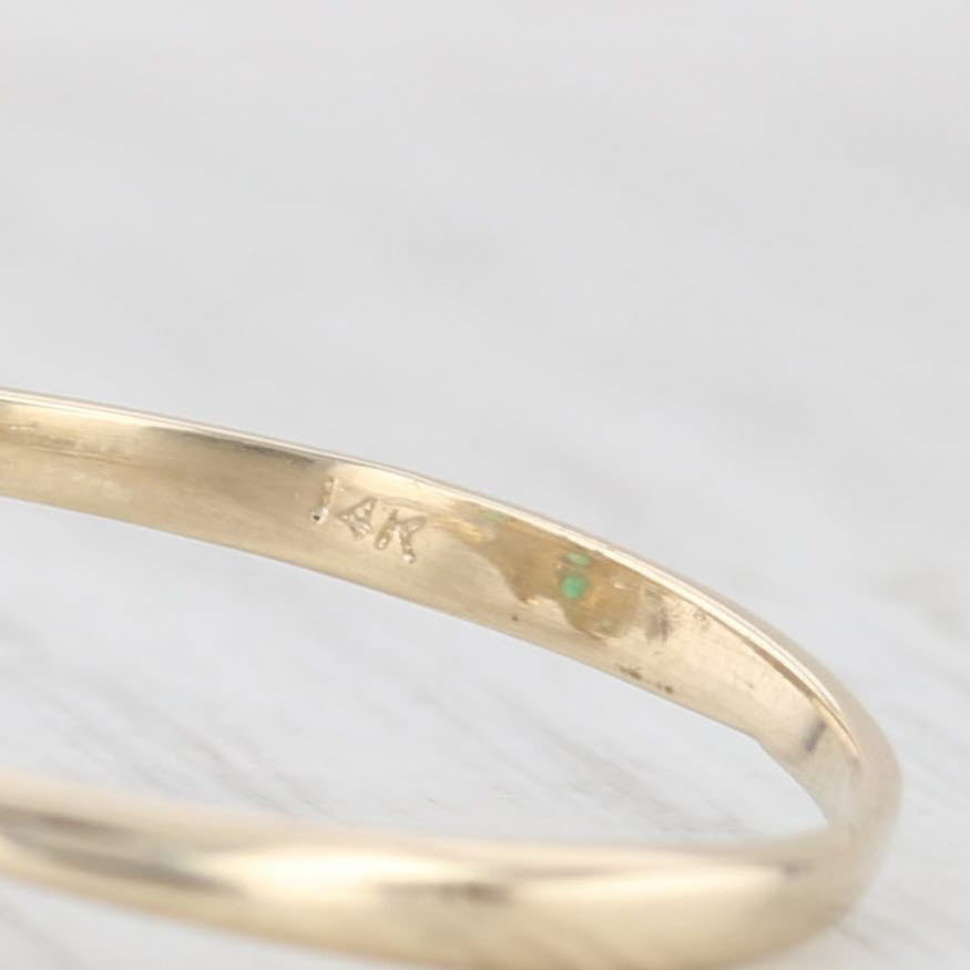 Light Gray 0.58ctw Emerald Diamond Flower Bypass Ring 14k Yellow Gold Size 8.5