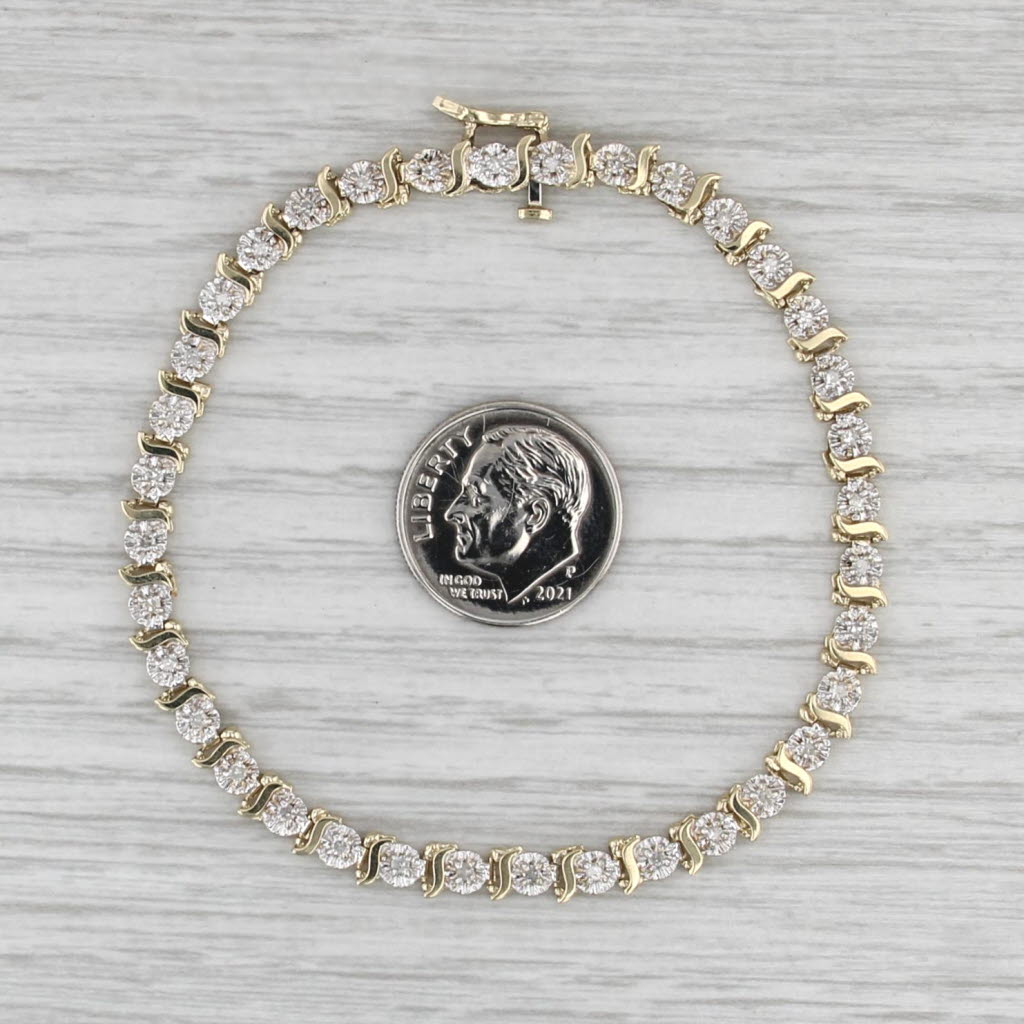 7" Diamond Tennis Bracelet 10k Yellow Gold 4.7mm