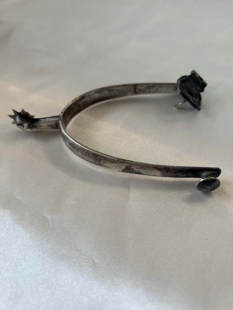 Dark Gray Antique Single Boot Spur 900 Silver Western Cowboy Accessory 900 Moving Parts