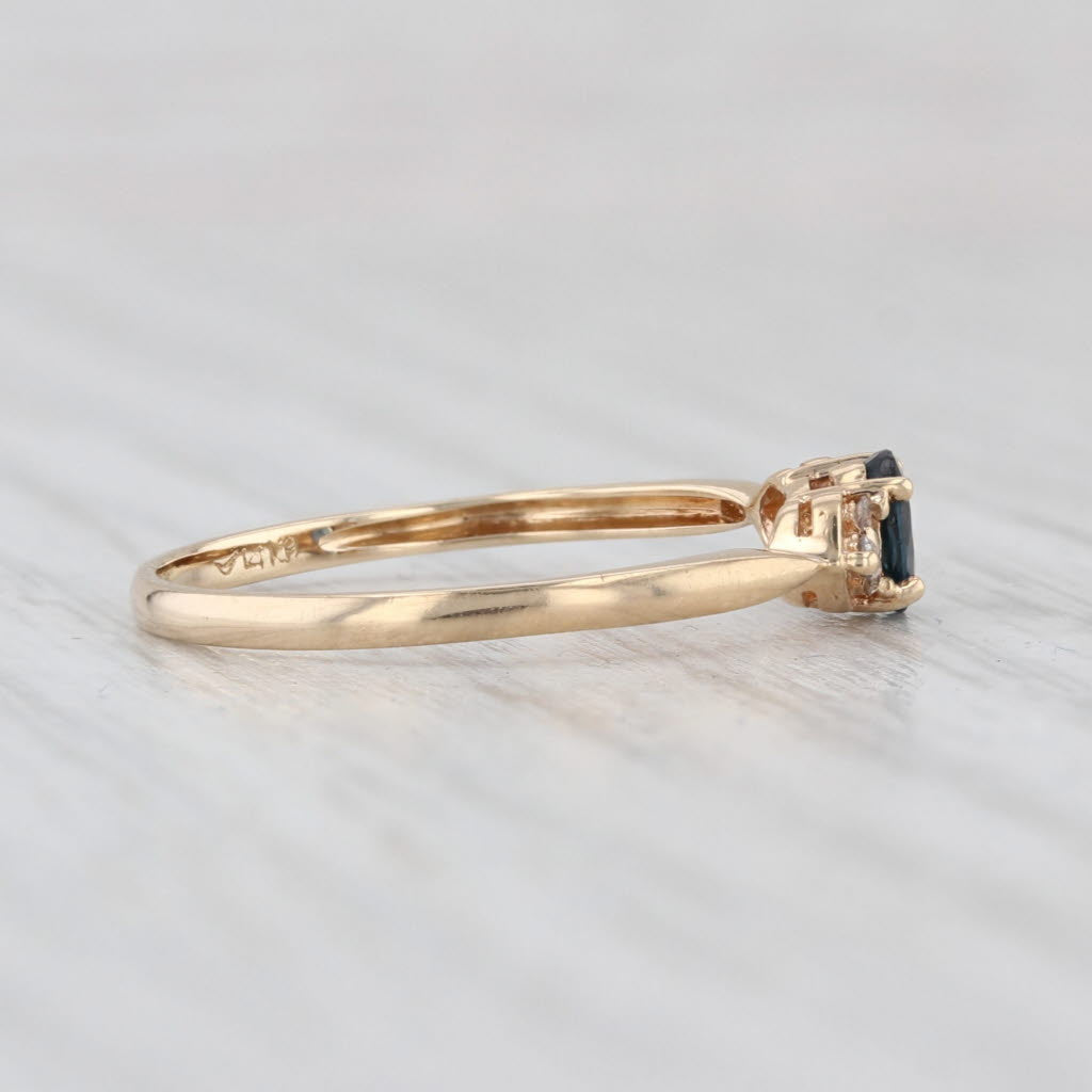 0.23ctw Blue Sapphire Diamond Ring 14k Yellow Gold Size 6.25