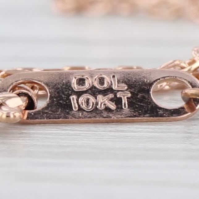 Jane Seymour 0.10ctw Diamond Open Hearts Pendant Necklace 10k Rose Gold 18"