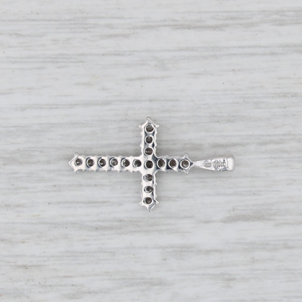 0.20ctw Diamond Cross 14k White Gold Small Drop