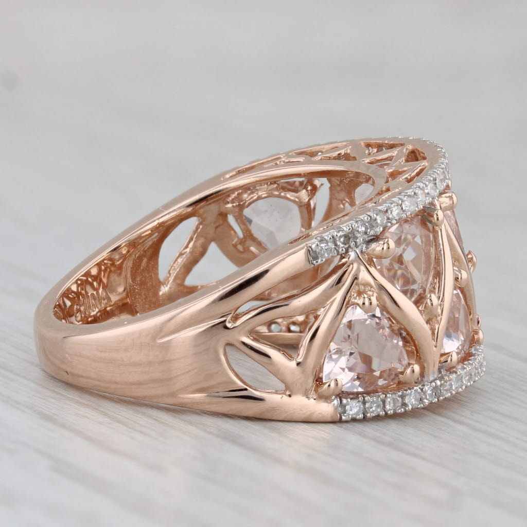Gray 3.22ctw Morganite Diamond Ring 14k Rose Gold Size 8 Cocktail