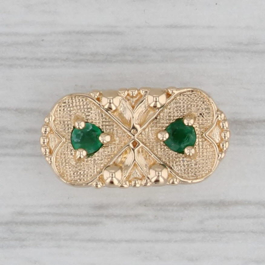 Gray Richard Glatter Emerald Slide Bracelet Charm 14k Yellow Gold Vintage