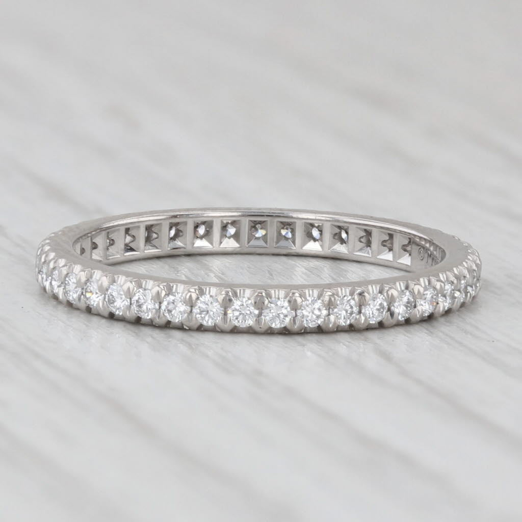 Light Gray Tiffany Soleste 0.33ctw Diamond Eternity Band 950 Platinum Wedding Ring Box