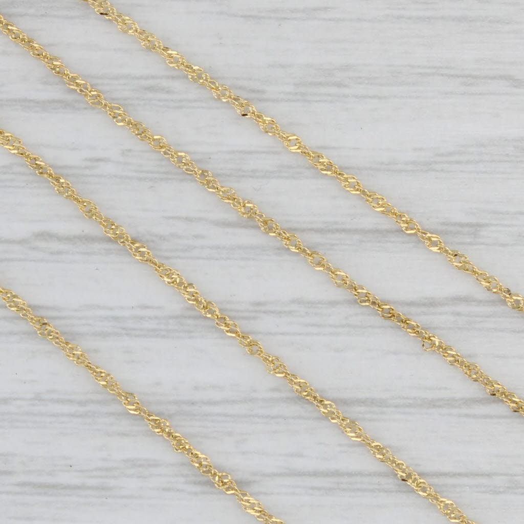 Light Gray Small Diamond Cross Pendant Necklace 14k Yellow Gold 17.75" Rope Chain