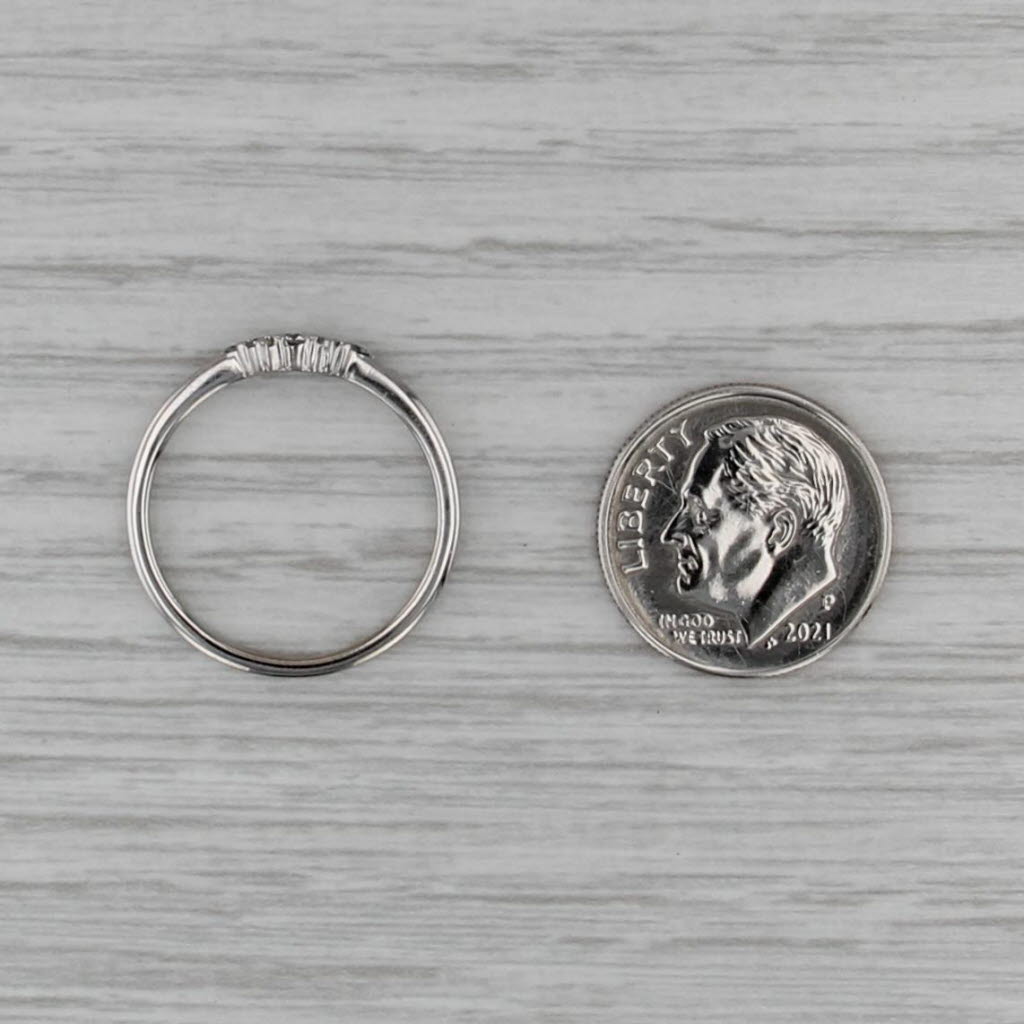 0.10ctw Diamond Band 10k White Gold Size 7 Stackable Ring