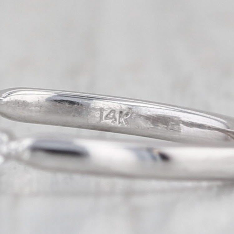 Lab Created Diamond Engagement Ring 14k White Gold Size 7.5 IGI