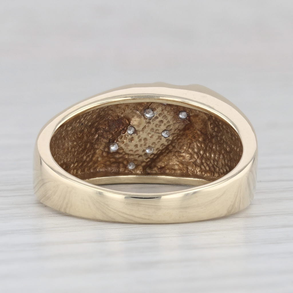 Light Gray 0.23ctw Diamond Men's Ring 10k Yellow Gold Size 10.5 Wedding Band