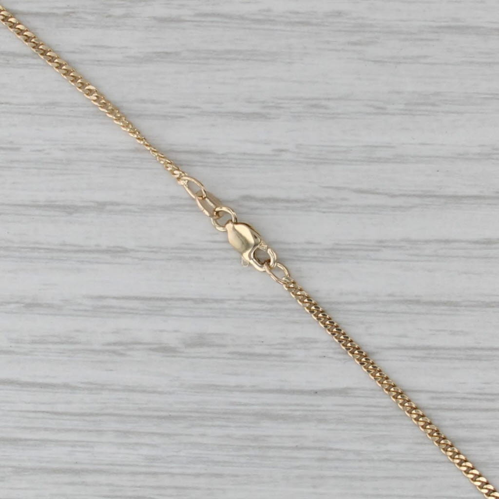 Diamond Drops Contoured Pendant Necklace 14k Yellow Gold 43.25" Curb Chain