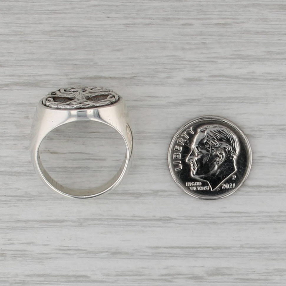 Yggdrasil Viking Tree Norse Tree of Life Ring Sterling Silver Size 7.5 Statement