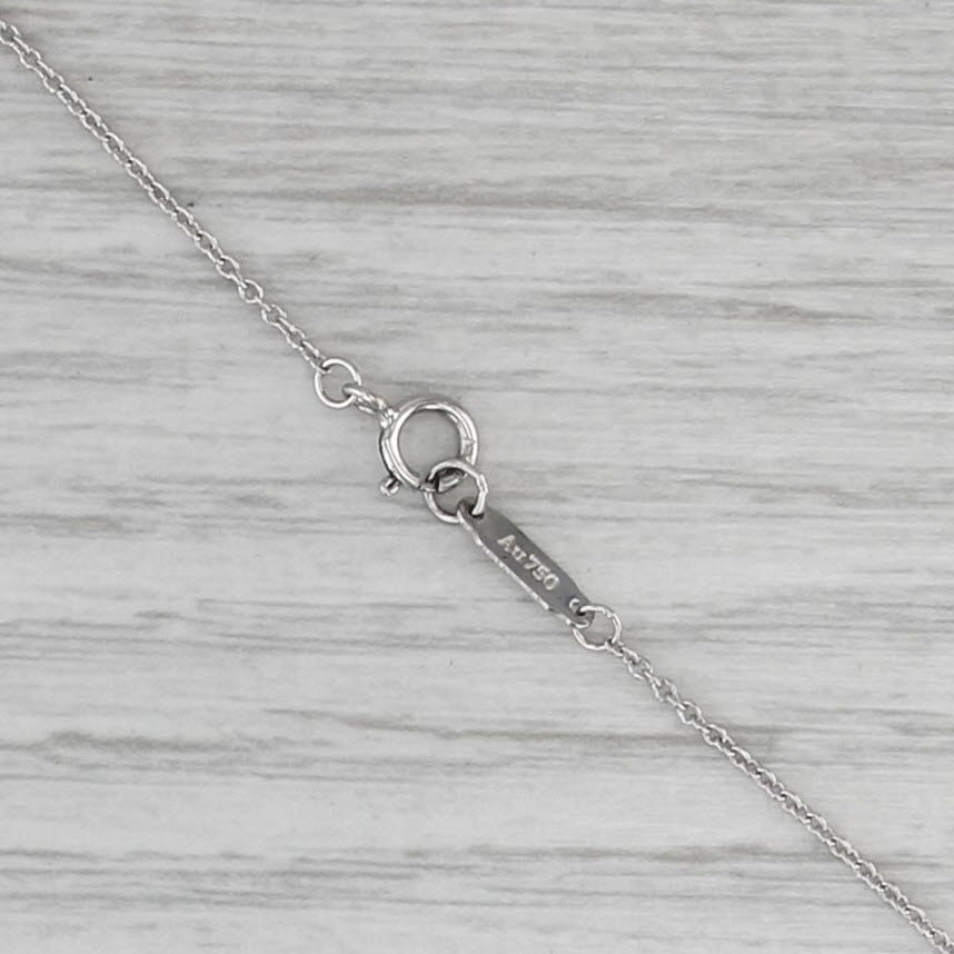 Tiffany Akoya Cultured Pearl Diamond Pendant Necklace w/ Pouch 18k Gold 16"